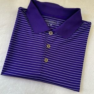 Nike Mens Victory Stripe Golf Polo Short Sleeve Size L in Purple